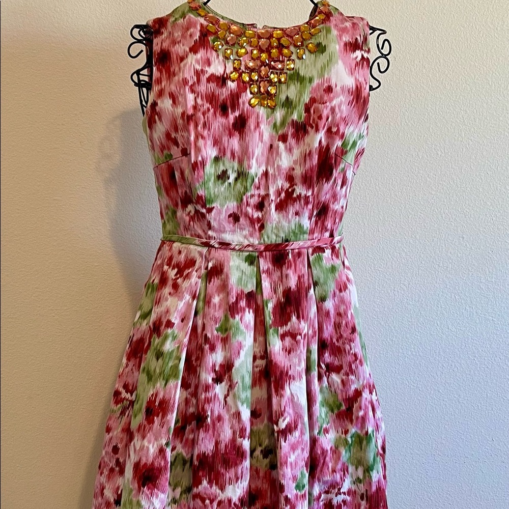 Mangy London, with yellow stones,multicolor pleated  dress